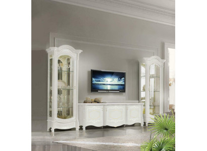 Italienische Stil Möbel - Wohnzimmer 3tlg. Set Wohnzimmer Vitrine rtv xlmoebel ®