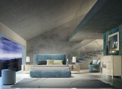 Luxus Schlafzimmer Set 4tlg. Bett 2x Nachttisch Kommode Moderne Design Betten