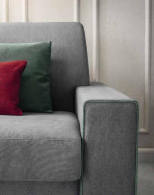 Wohnzimmer Textilsofa Grau Zweisitzer Designer Sofas Polster Sofas 2 Sitzer Neu