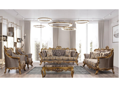 Luxus Sofagarnitur Klassische Couch Sofa Polster Möbel Set Komplett 5tlg