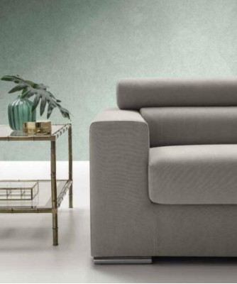 Sofa 3 Sitzer Couch Moderne Luxus Polster Sitz Sofa Textil Grau Stoff alfitalia