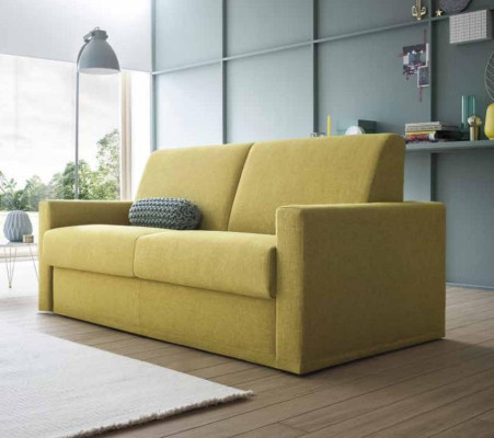 Zweisitzer Designer Sofa 2 Sitzer Gelb Stoffsofa Schlafsofa italienische Möbel
