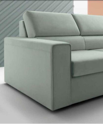 Modern Luxus Design Sofa 3 Sitzer Möbel Polster Hellgrün Textil Holz alfitalia