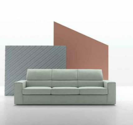 Modern Luxus Design Sofa 3 Sitzer Möbel Polster Hellgrün Textil Holz alfitalia