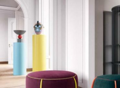 Oval Design Polster Hocker Fußhocker Ottomane Sitz Textil Gepolstert Pufa