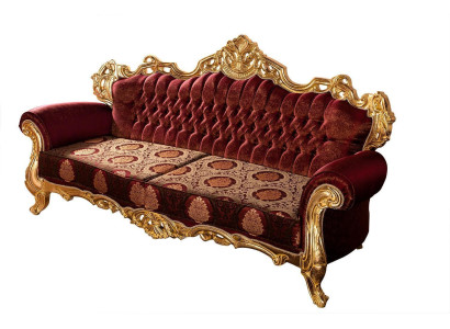 Luxus Dreisitzer Couch Polster Möbel Samt Barock Rot 3 Sitz Sofa Neu