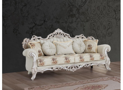 Luxus Dreisitzer Couch Polster Möbel Samt Barock Rokoko 3 Sitz Sofa