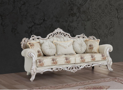 Luxus Dreisitzer Couch Polster Möbel Samt Barock Rokoko 3 Sitz Sofa