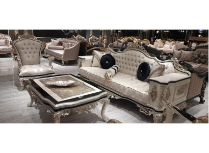 Luxus Wohnzimmer Couch Set 3+1 mit Couchtisch Sofagarnitur Sofa Couchen