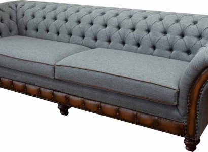 Luxus Sofa 4 Sitzer Wohnzimmer Chesterfield Couch Design Grau Sofas Neu