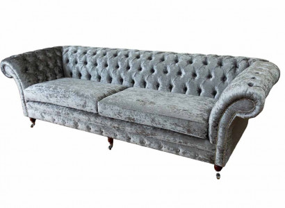 Viersitzer Sofa Sofas 4 Sitzer Chesterfield Wohnzimmer Stoff Design Sitz