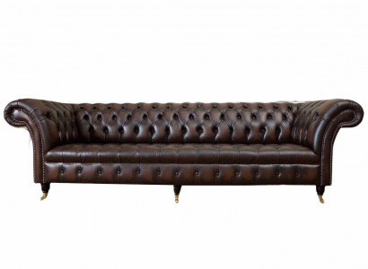 Ledersofa Sofa 4 Sitzer Couch Luxus Klassische Leder Chesterfield Sofas