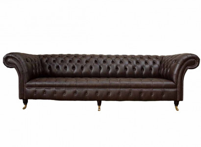 Sofa 4 Sitzer Chesterfield Couch Luxus 245cm Ledersofa Couchen Möbel