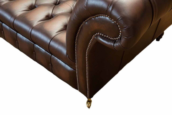 Chesterfield 4 Sitzer Leder Wohnzimmer Design Couchen Sofa Möbel Neu