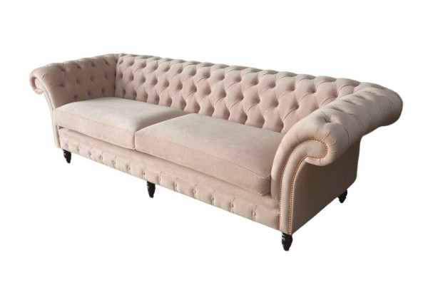 Rosa Viersitzer Polster Sofa 4er Sitz Möbel Big Sofas Couch 245cm Neu