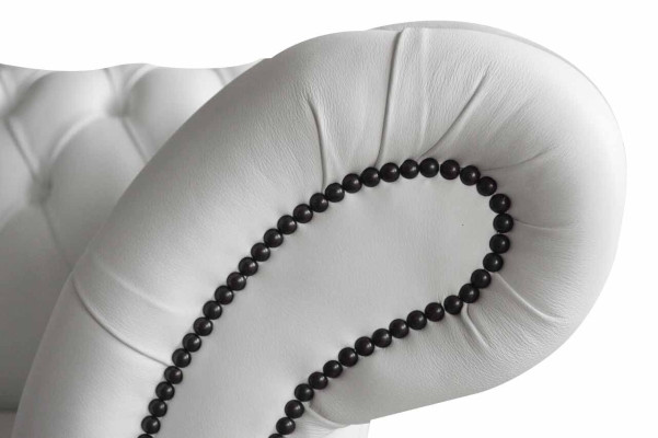 Chesterfield Sofas Design Luxus Weiß Textil Sofa 4 Sitzer Stoff Viersitzer