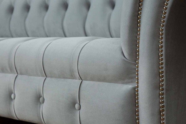 Chesterfield Sofa 4 Sitzer Designer Couchen Couch Stoff Polster Textil