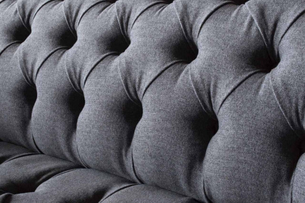 Chesterfield Stoffsofa Luxus Sofa Polster Couch Sitz Grau Textil 