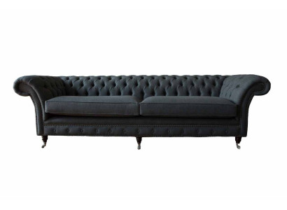Design Sofa 4 Sitzer Couch Textil Polster Klassische Sofas Chesterfield