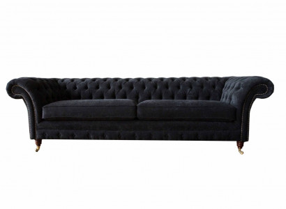 Design Sofa 4 Sitzer Polster Luxus Klassische Textil Chesterfield Sofas