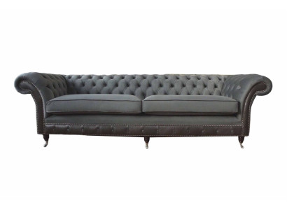 Design Couch Luxus Polstersofas Sofa 4 Sitzer Chesterfield Luxus Grau