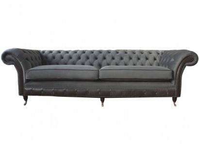 Design Couch Luxus Polstersofas Sofa 4 Sitzer Chesterfield Luxus Grau