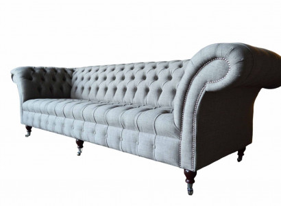 Grau Viersitzer Sofa Stoff Wohnzimmer Design Couchen Polster Sofas Neu