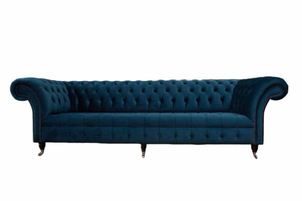 Design Sofa Chesterfield Polster Modern Textil Stoff 4 Sitzer Schlaf 