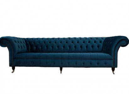 Design Sofa Chesterfield Polster Modern Textil Stoff 4 Sitzer Schlaf 