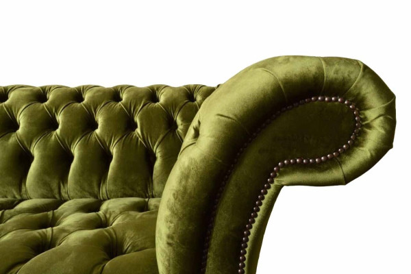 Design Chesterfield Sofa 3 Sitzer Grün Couch Polster Sofas Wohnzimmer