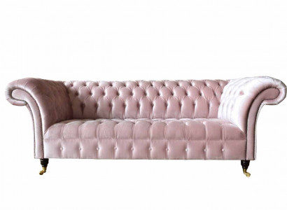 Chesterfield 3 Sitzer Sofa Stoffsofa Rosa Wohnzimmer Polster Sofas Neu