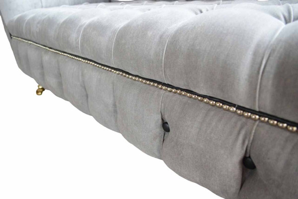 Chesterfield 3 Sitzer Couch Sitz Textil Stoff Couchen Sofas Sofa Polster