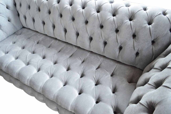 Chesterfield 3 Sitzer Couch Sitz Textil Stoff Couchen Sofas Sofa Polster