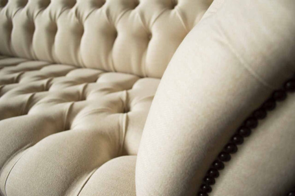 Chesterfield Sofa 3 Sitzer Designer Rosa Couchen Stoff Polster Textil