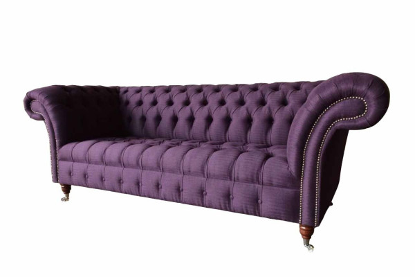Chesterfield 3 Sitzer Sofa Stoffsofa Couch Polster Sitz 3er Sofas Neu