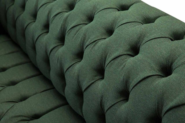 Dreisitzer Couch Textil Grün Polster Möbel Chesterfield Sofas Couchen