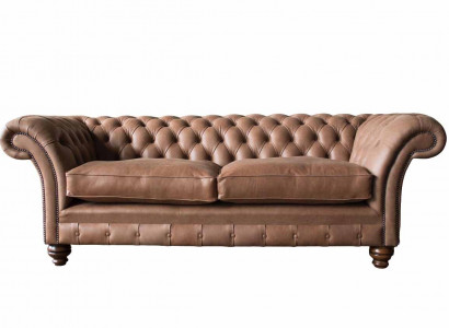 Chesterfield Sofa Design Luxus Leder Polster Klassische Sofa 3 Sitzer