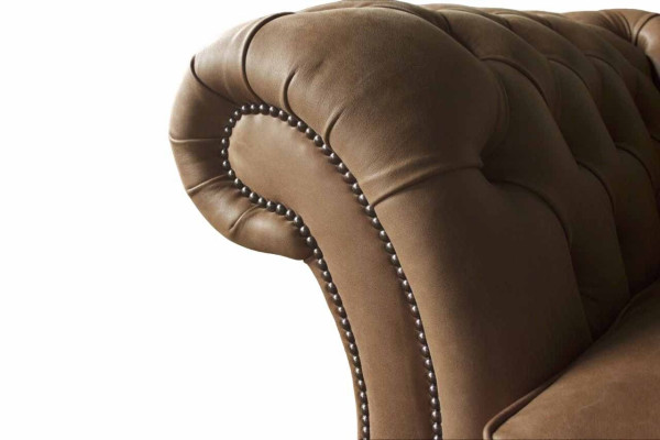 Chesterfield Sofa Design Luxus Leder Polster Klassische Sofa 3 Sitzer