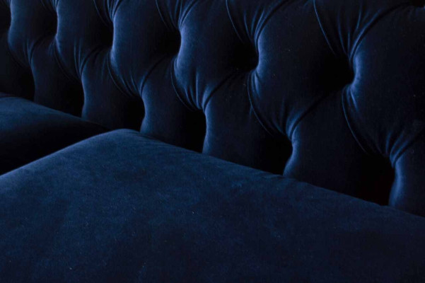 Blaue Chesterfield englisch klassischer Stil Sofa Couch 3 Sitz Polster 230cm