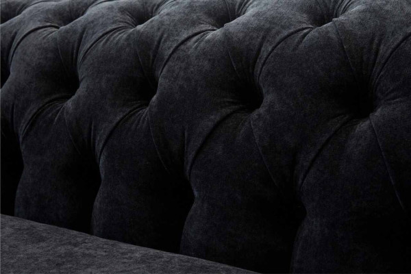 Dreisitzer Couch Polster Schwarz Sofa 3 Sitz Sofas Zimmer Möbel Design