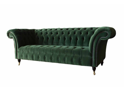 Design Sofa 3 Sitzer Couch Polster Chesterfield Wohnzimmer Textil Couchen