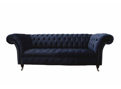 Luxus Sofa Dreisitzer Blau Stoff Textil Stil Couch Sofas Couchen Möbel