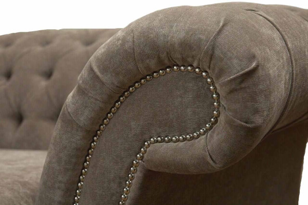 Dreisitzer Chesterfield Sofa 3 Sitz Sofas Grau Stoff Wohnzimmer Luxus