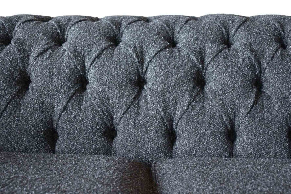 Graue Chesterfield 3 Sitzer Grau Textil Design Couchen Polster Sofas