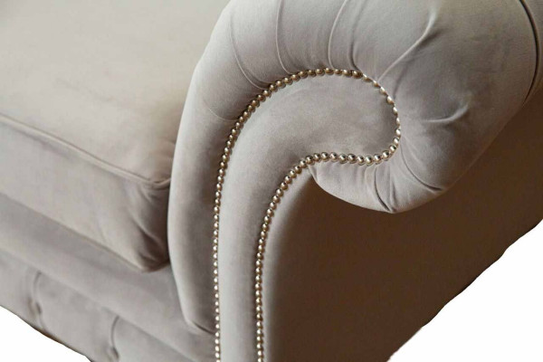 Chesterfield 3 Sitz Relax Lounge Sofa Textil Polster Couch Stoff Couchen