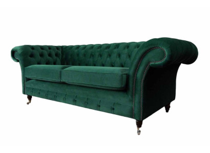 Chesterfield Couch Sofa Polster 3 Sitzer Couchen Sitz Sofas Grün Neu