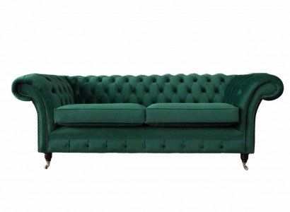 Sofa 3 Sitzer Grün Sofas Stil Luxus Wohnzimmer Design Chesterfield Neu