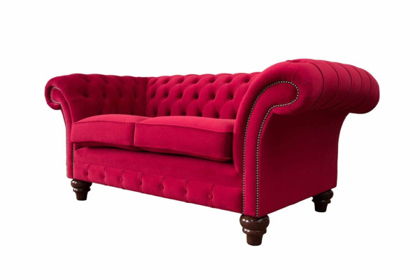 Design Modern Textil Sofa 2 Sitzer Couch Polster Luxus Sofas Chesterfield