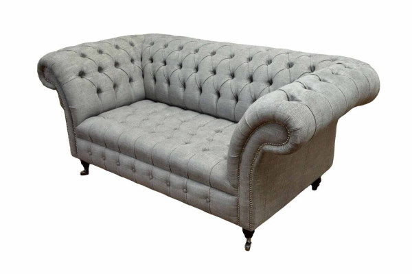 Chesterfield Zweisitzer Couch Polster Sofa Textil Couchen Stoff Luxus