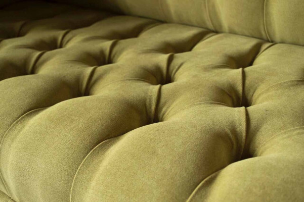 Zweisitzer Sofa Luxus 2 Sitzer Wohnzimmer Hellgrün Chesterfield Stoff Neu